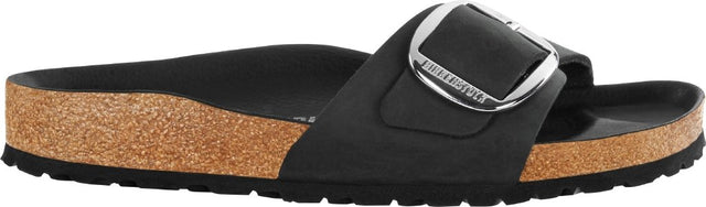 Madrid Big Buckle black, Oiled Leather