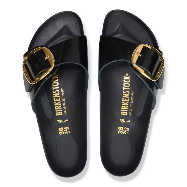 Madrid Big Buckle HEX shine black, Natural Leather