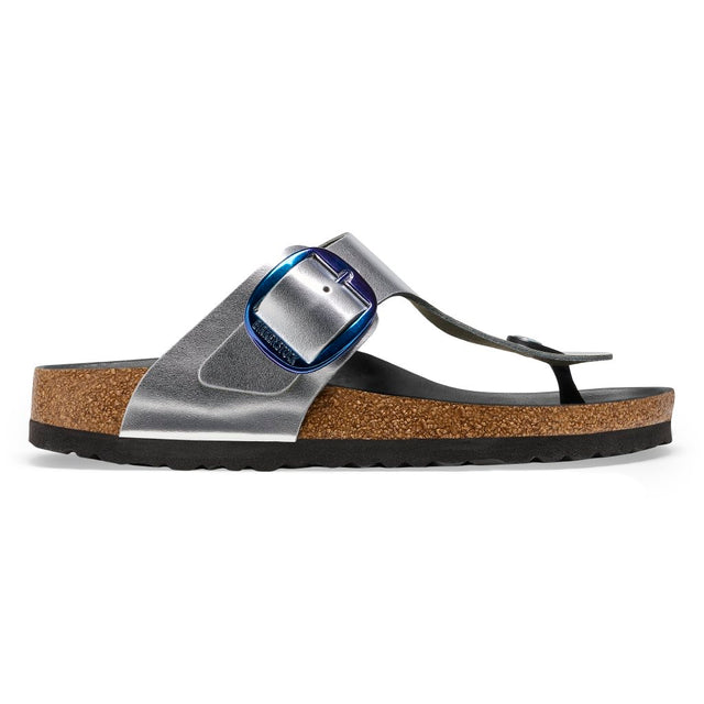 Gizeh Big Buckle iridescent silver, Natural Lea