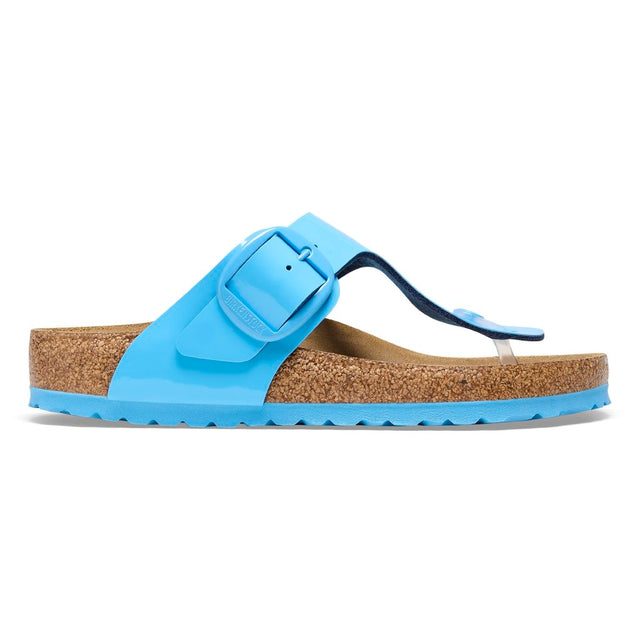 Gizeh Big Buckle patent sky blue, Birko Flor