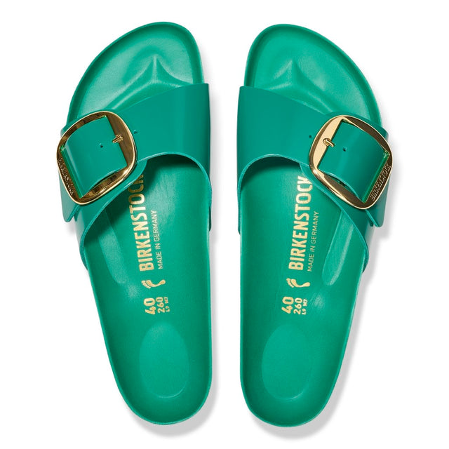 Madrid Big Buckle shine digital green, Natural Lea