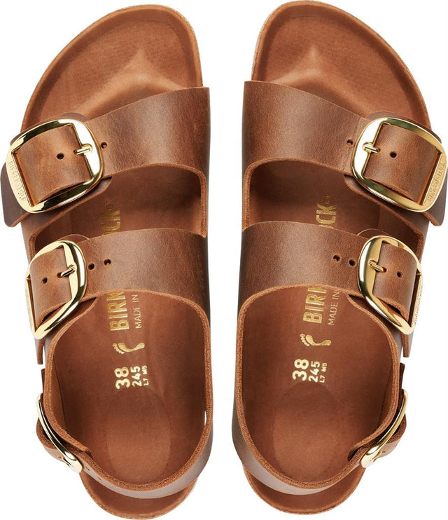 Milano Big Buckle cognac, Oiled Leather
