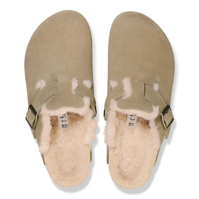 Boston Shearling taupe, Suede Leather