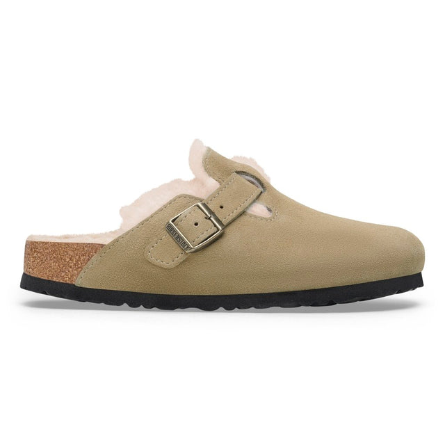 Boston Shearling taupe, Suede Leather