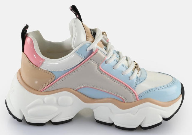 Binary Glam -vegan patent-white/ltblue/cream