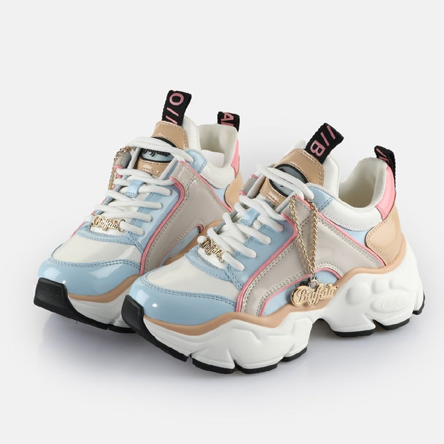 Binary Glam -vegan patent-white/ltblue/cream