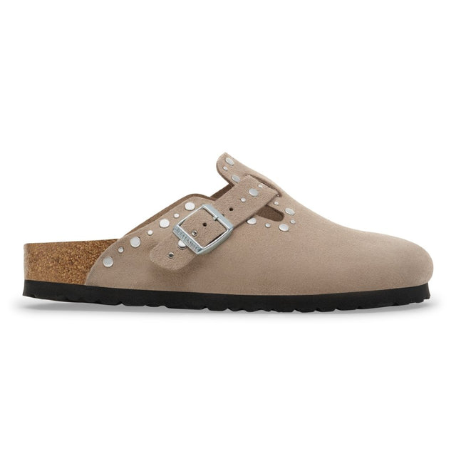Boston Rivet taupe, Suede Leather