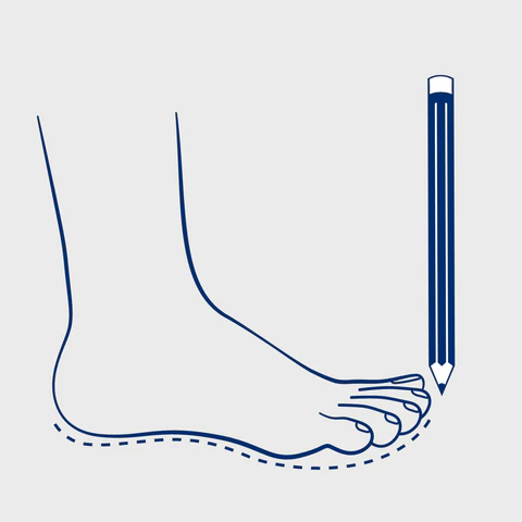 Birkenstock: tracciare la forma del piede.