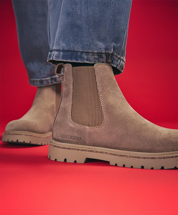 Primo piano di Highwood Stivaletto  taupe con focus laterale
