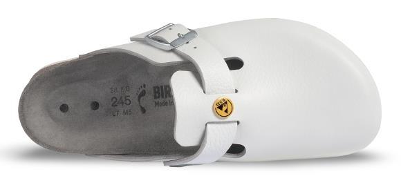 Boston-ESD white, Natural Leather