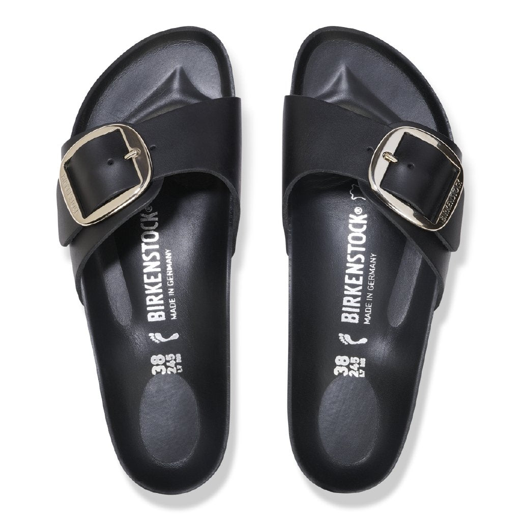 Madrid Big Buckle black, Oiled Leather