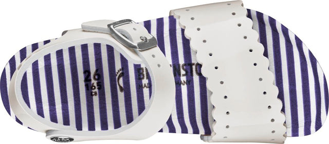 Mila nautical stripes white, Birko Flor Patent