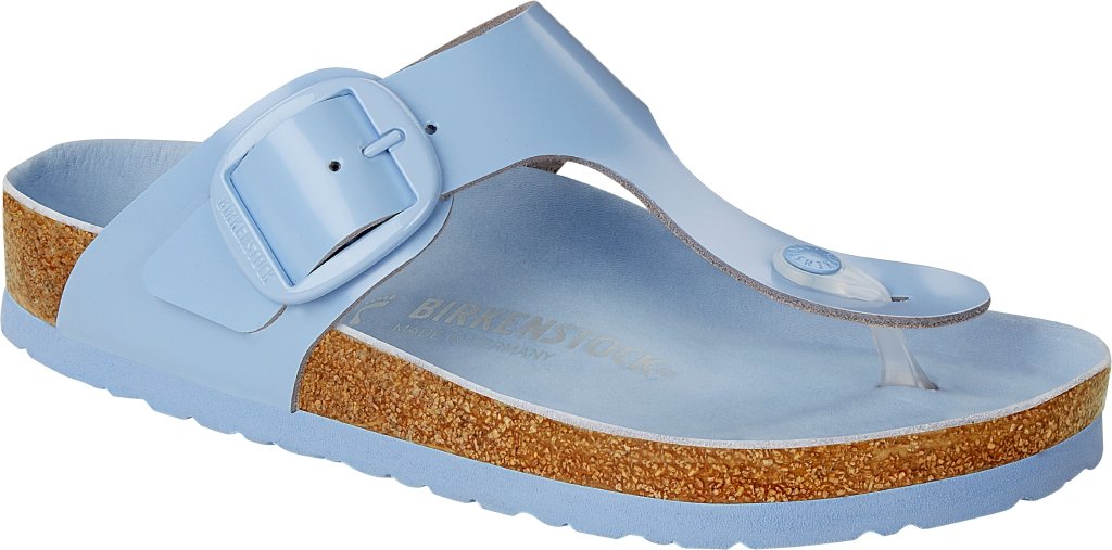 Gizeh Big Buckle shine dusty blue, Natural Leather