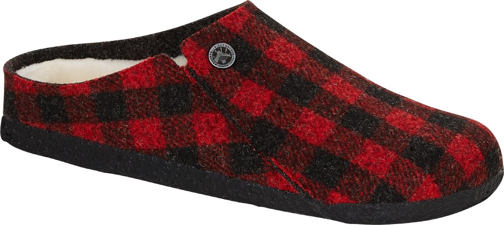 Zermatt Men Shearling plaid red, Felt