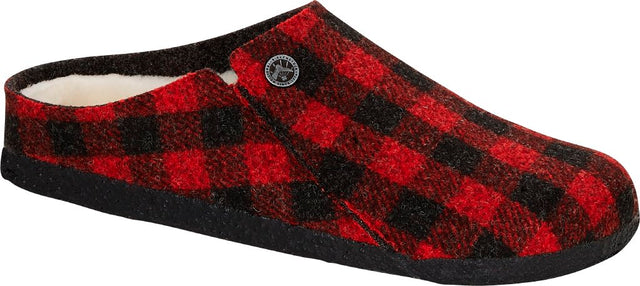 Zermatt Women Shearling plaid red, Felt