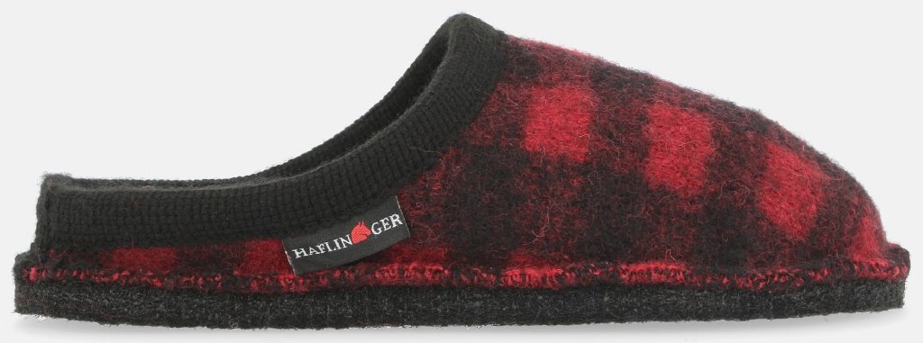 Plaid schwarz rot, Walkstoff