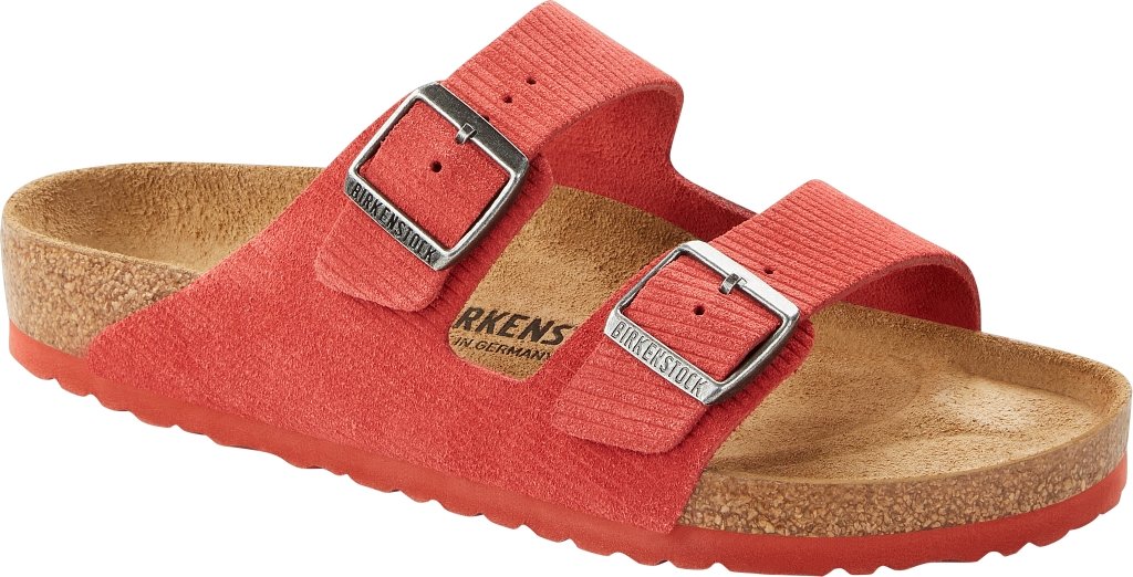 Arizona corduroy sienna red, Suede Leather