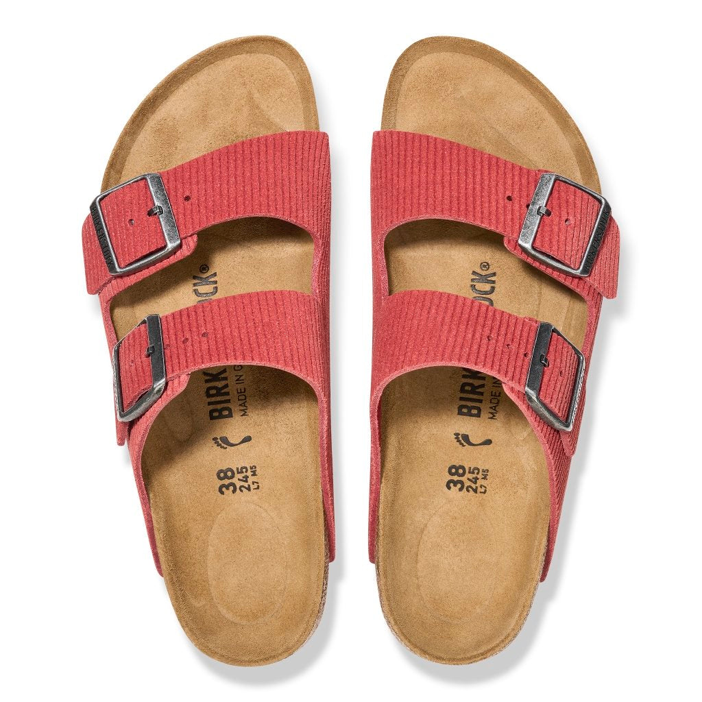 Arizona corduroy sienna red, Suede Leather