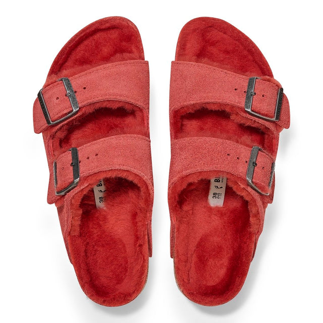 Arizona Shearling sienna red, Suede Leather