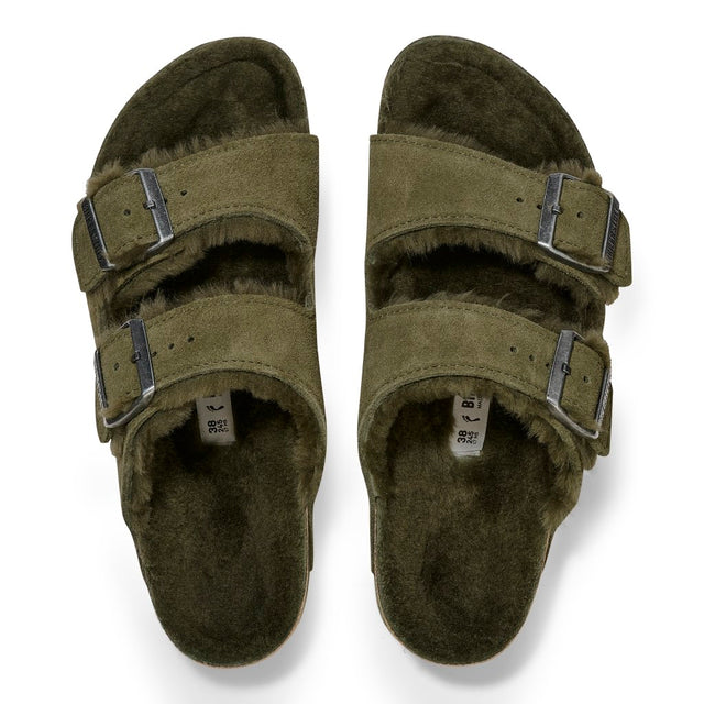 Arizona Shearling thyme, Suede Leather