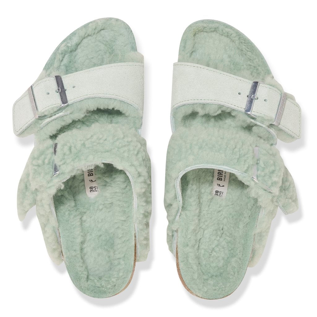 Arizona Split Shearl teddy matcha, Suede Leather