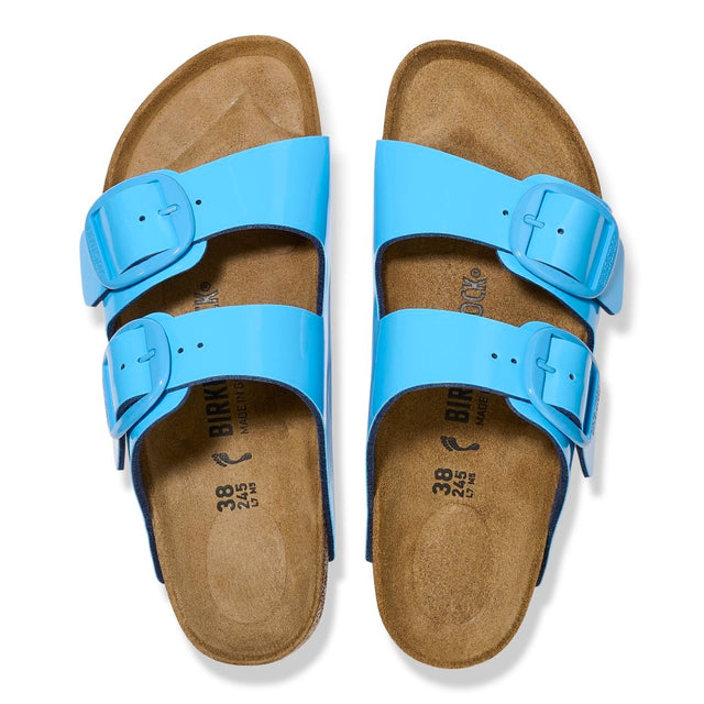 Arizona Big Buckle patent sky blue, Birko Flor