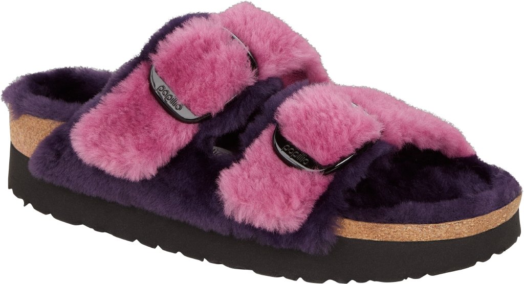 Arizona Big Buckle Platf Shearl dark berry, Fur