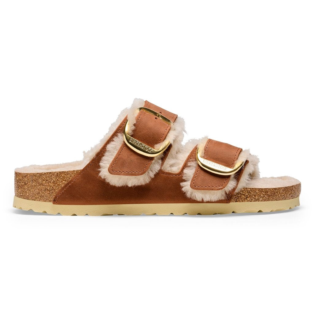 Arizona Big Buckle Shearling cognac, Oiled Leather