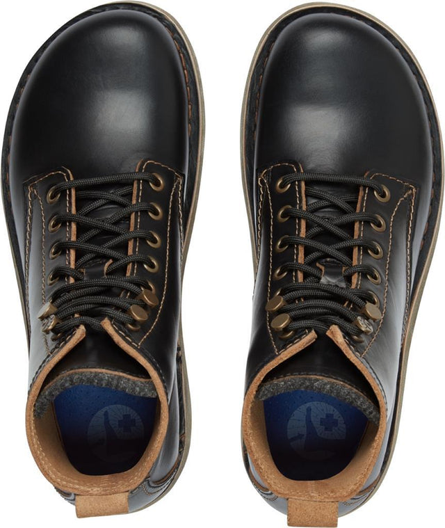 Birmingham Lace Mid Men black, Oiled Leather