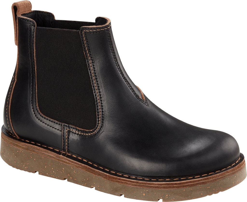 Birmingham Slip On Mid Men black, Oiled Leather