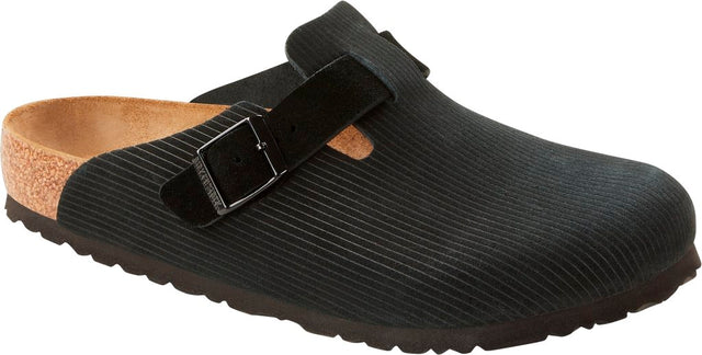 Boston corduroy black, Suede Leather