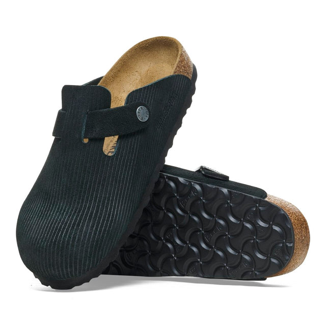 Boston corduroy black, Suede Leather