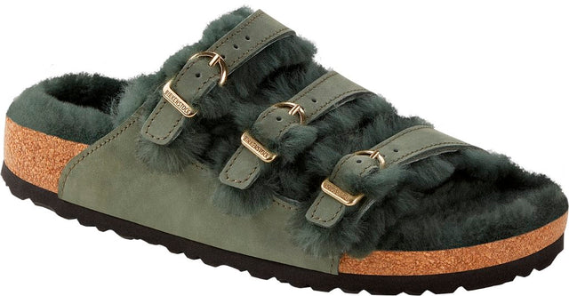 Florida D Buckle Shearling thyme, Nubuck Leather