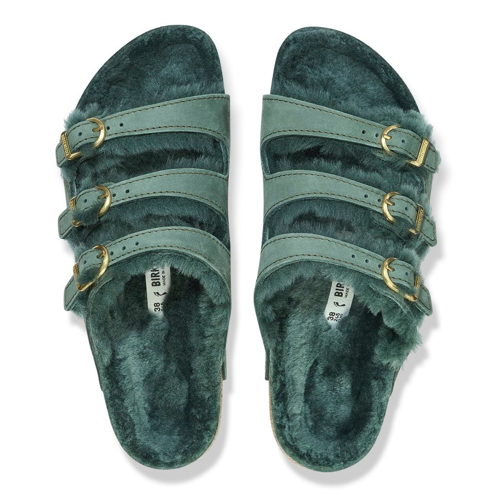 Florida D Buckle Shearling thyme, Nubuck Leather