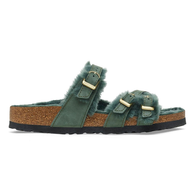 Franca D Buckle Shearling thyme, Nubuck Leather