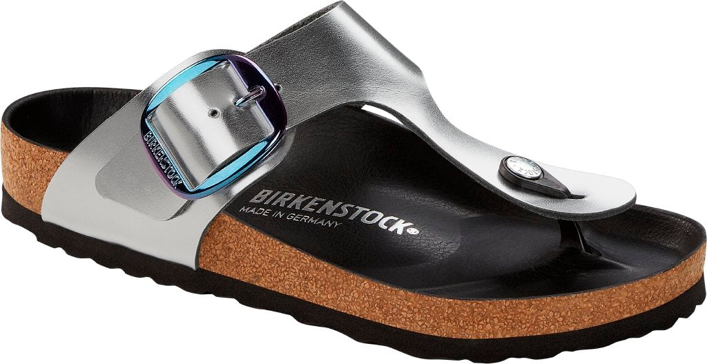 Gizeh Big Buckle iridescent silver, Natural Lea