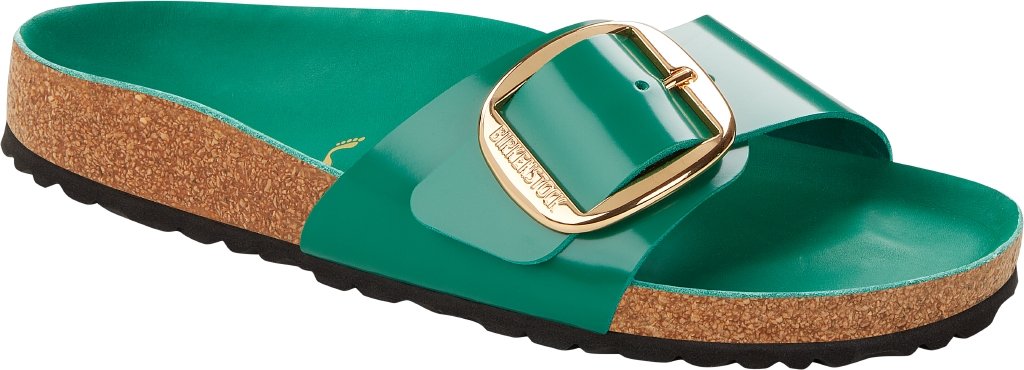 Madrid Big Buckle shine digital green, Natural Lea