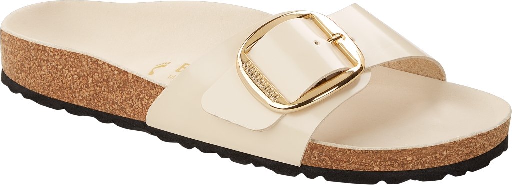 Madrid Big Buckle shine ecru, Natural Leather
