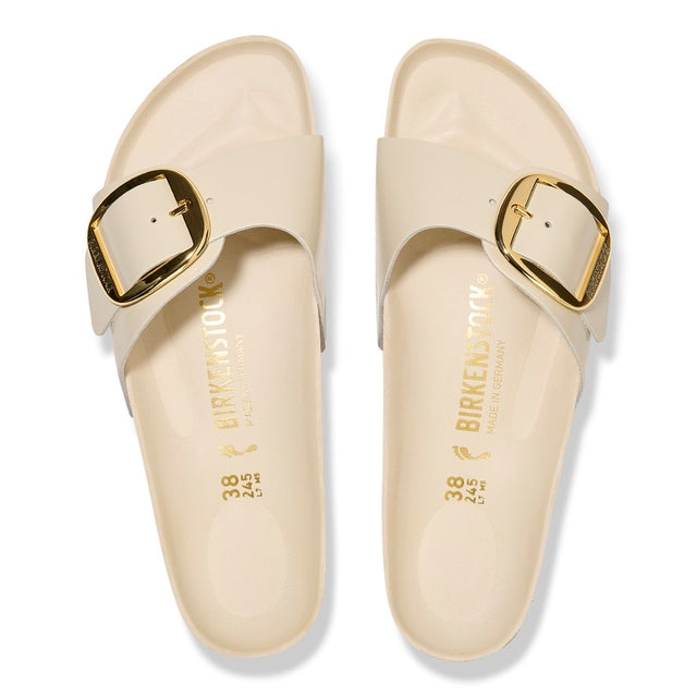 Madrid Big Buckle shine ecru, Natural Leather
