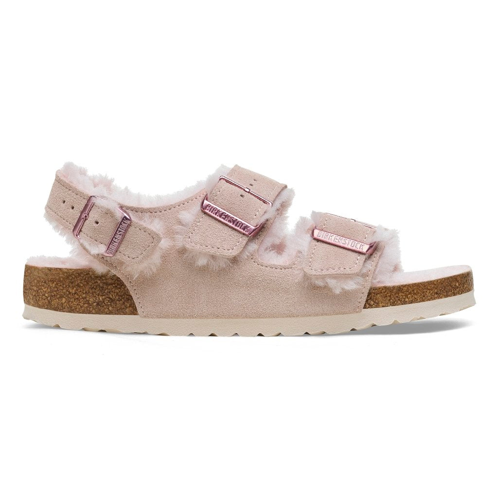 Milano Shearling light rose, Suede Leather