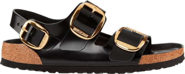 Milano Big Buckle shine black, Natural Leather