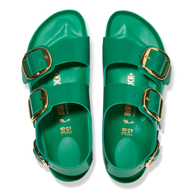 Milano Big Buckle shine digital green, Natural Lea