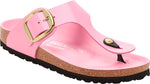 Gizeh Big Buckle shine fondant pink, Natural Lea
