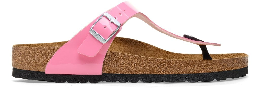 Gizeh patent candy pink black, Birko Flor Patent