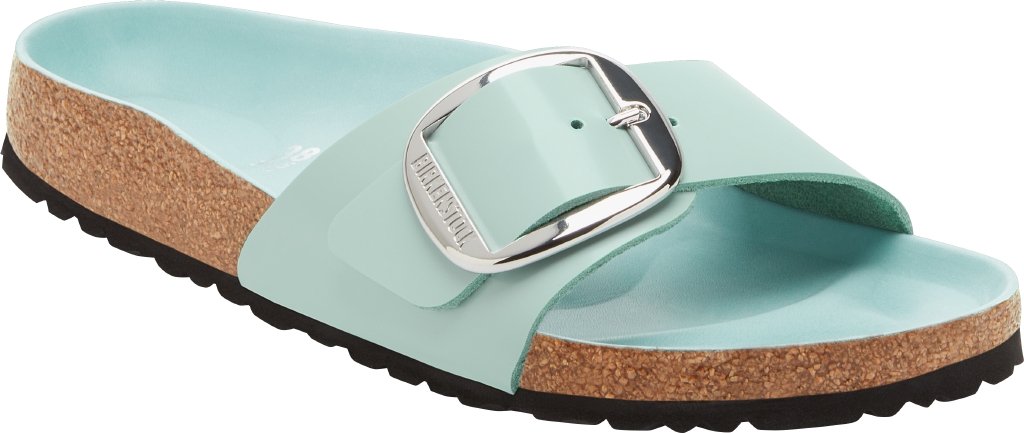 Madrid Big Buckle shine surf green, Natural Lea