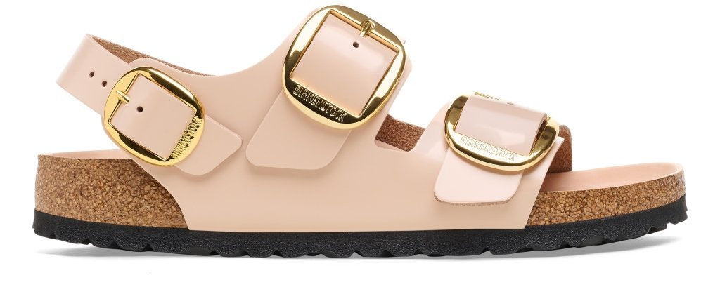 Milano Big Buckle shine new beige, Natural Leather