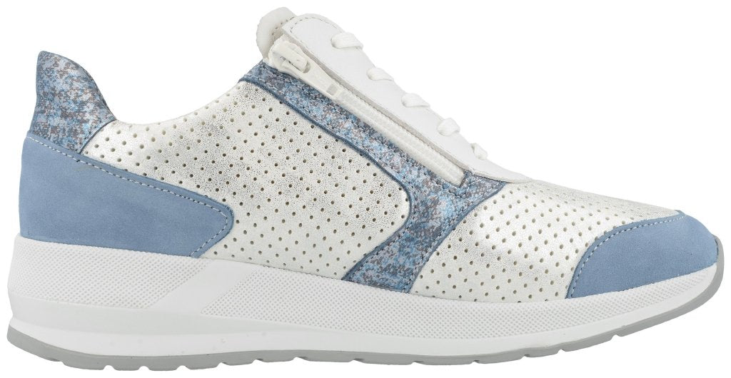 Mori blue/bianco/jeans, Nubuk/StretchPaloma/Strada