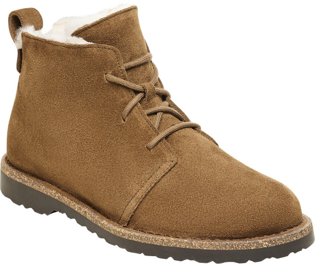 Uppsala Mid Shearling dark tea, Suede Leather