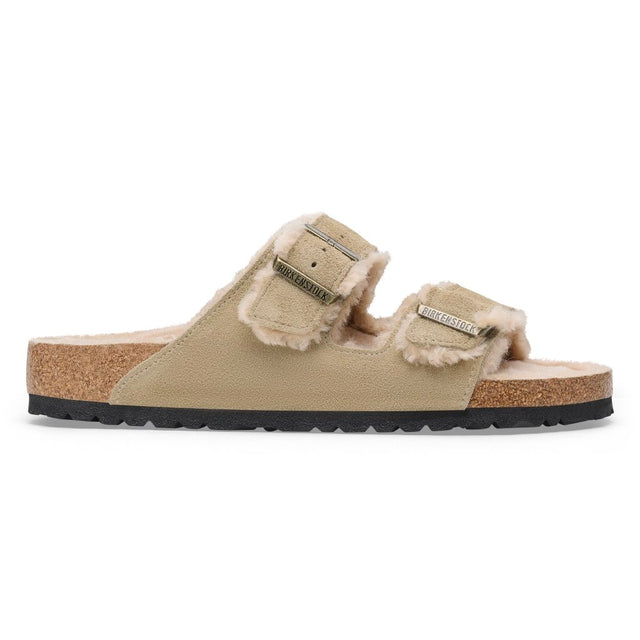 Arizona Shearling taupe, Suede Leather
