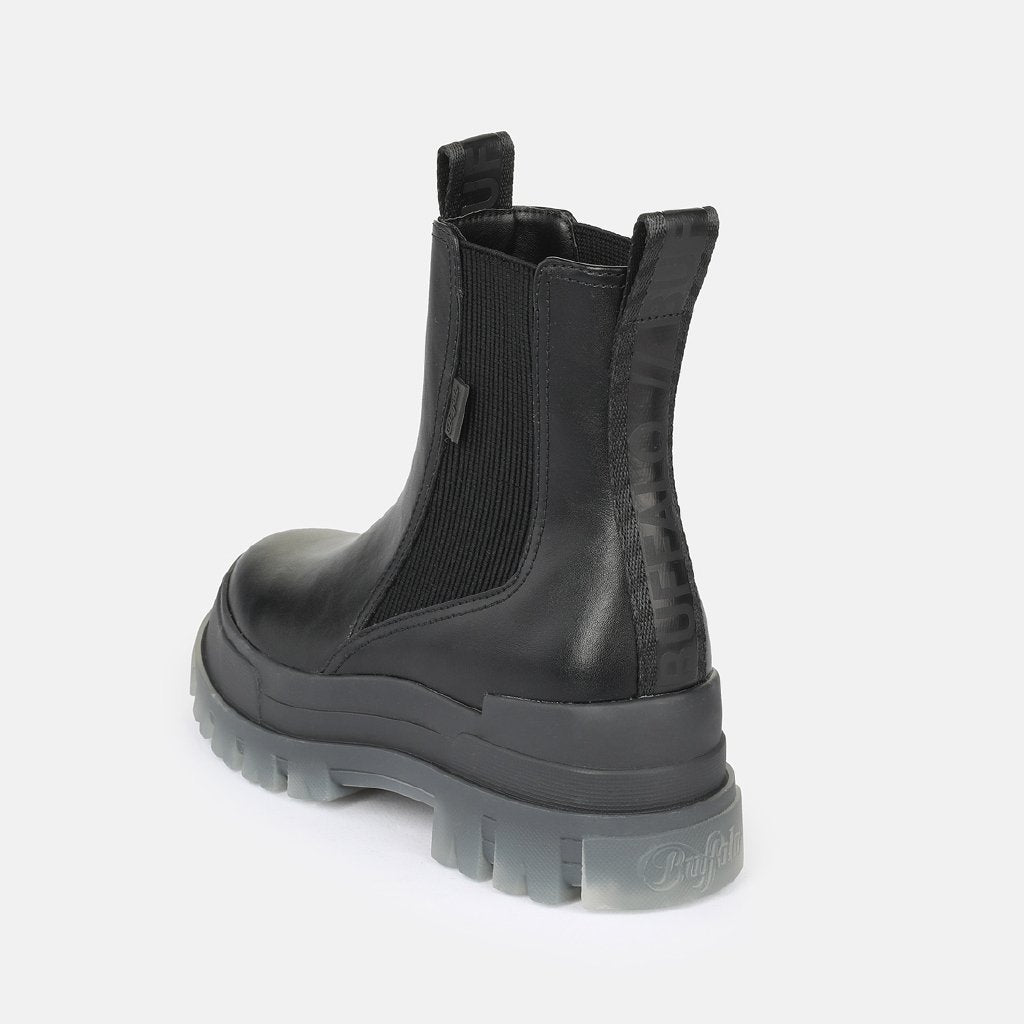 Aspha Chelsea Mid-vegan nappa-black/transparent